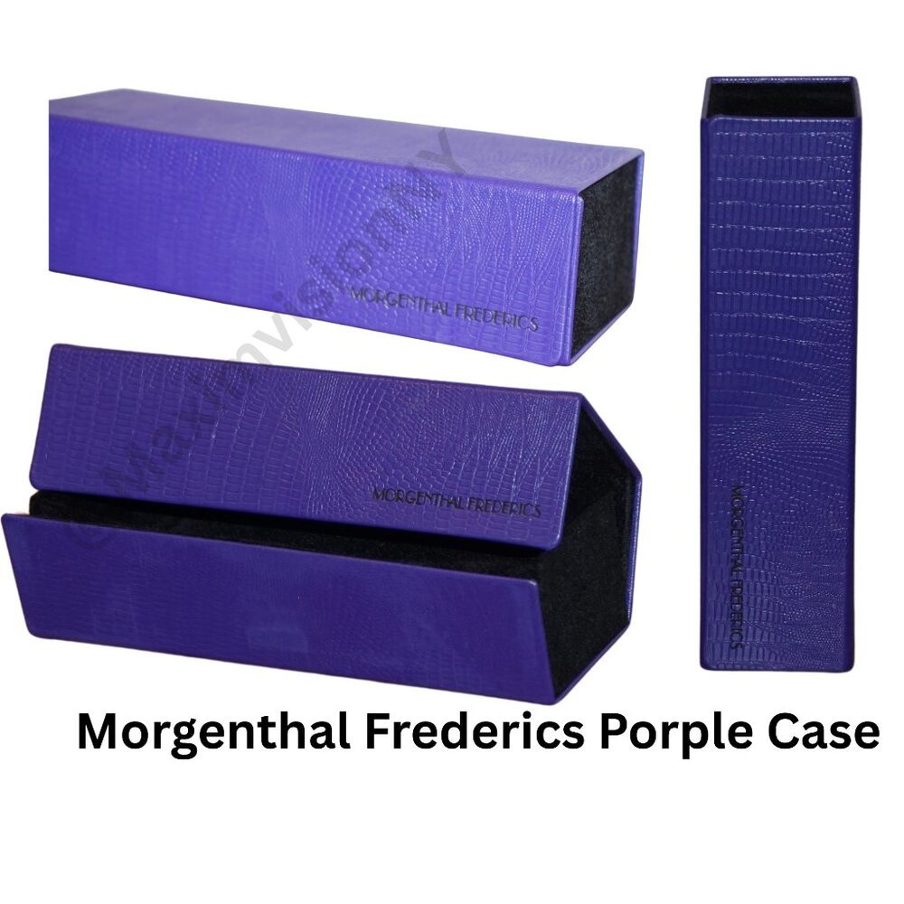 New RARE Morgenthal Frederics Purple Foldable Eyeglass Case – Luxury Handmade